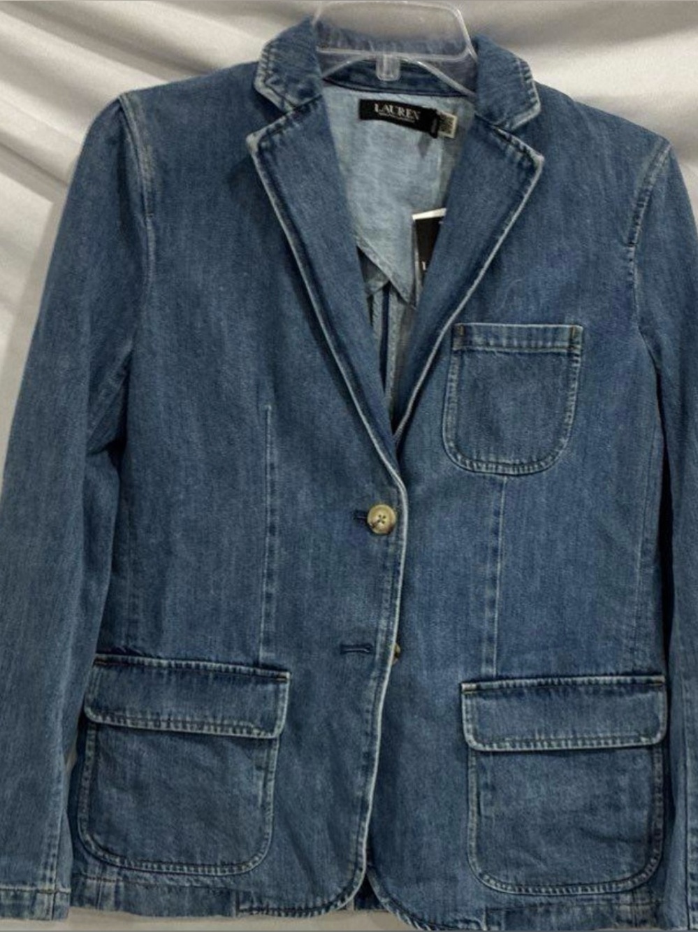 NWT Ralph Lauren Women's Denim Blazer - Blue Denim